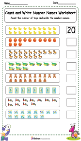 worksheet on number names to