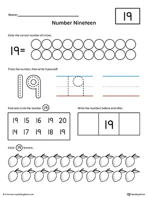 Number 18 Practice Worksheet | MyTeachingStation.com