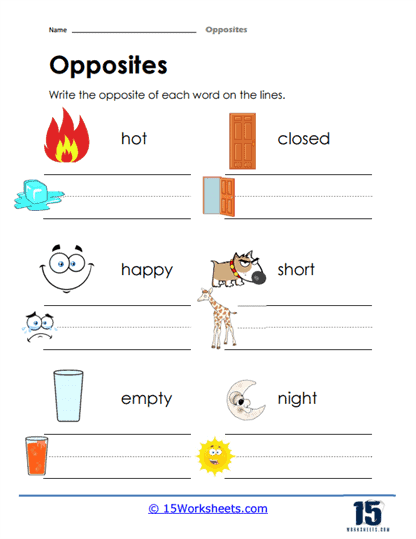 Opposites Worksheets - 15 Worksheets Library