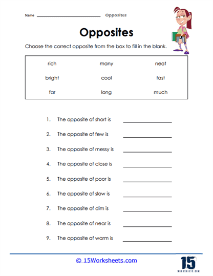 Opposites Worksheets - 15 Worksheets Library