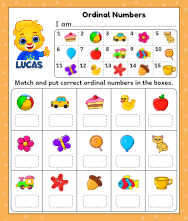 worksheet on ordinal numbers