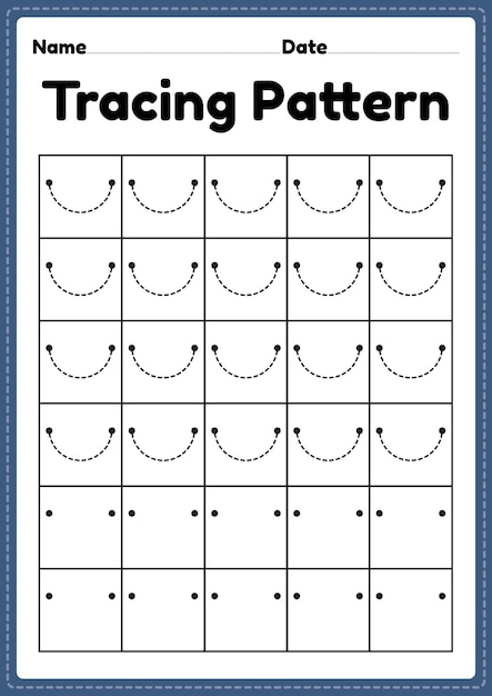 Premium Vector | Tracing pattern curve lines worksheet for ...