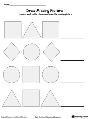 Early Childhood Patterns Worksheets | MyTeachingStation.com