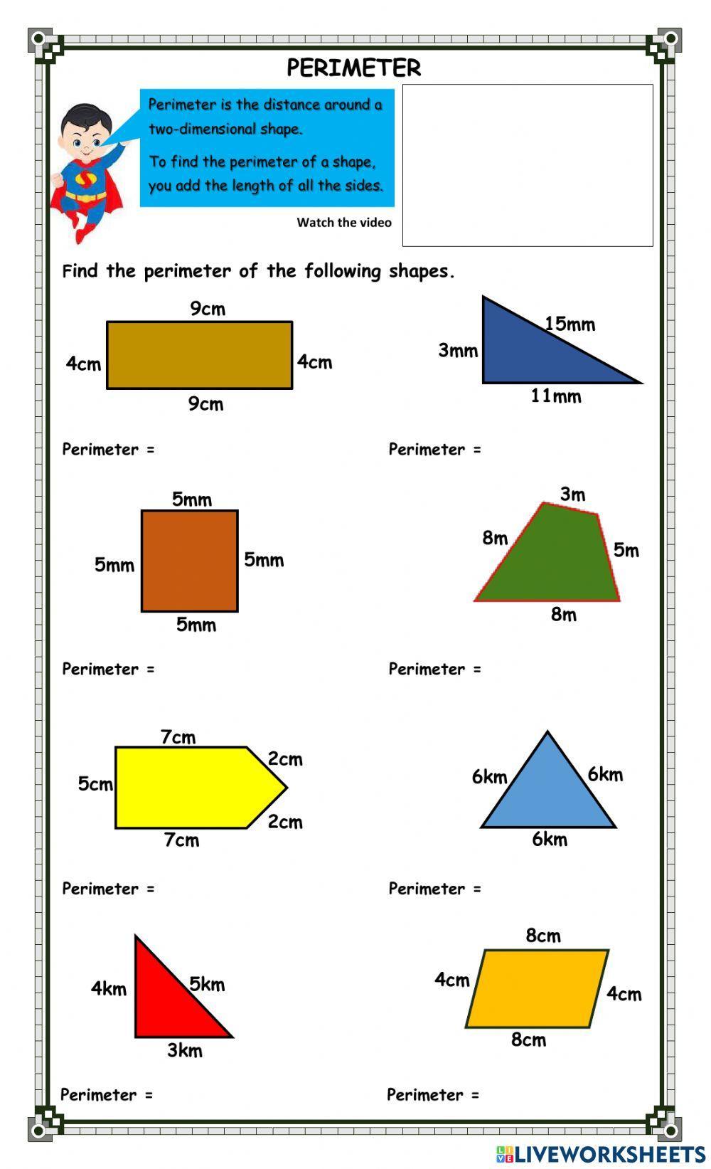 Perimeter online activity for Grade 3  
