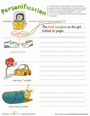 worksheet on personification