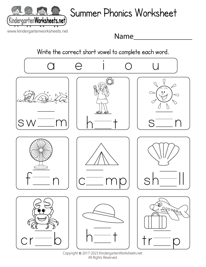 Summer Phonics Worksheet - Free Printable, Digital, &  PDF