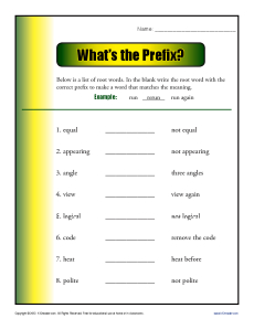 Whats the Prefix? | 3rd Grade Prefix Worksheets
