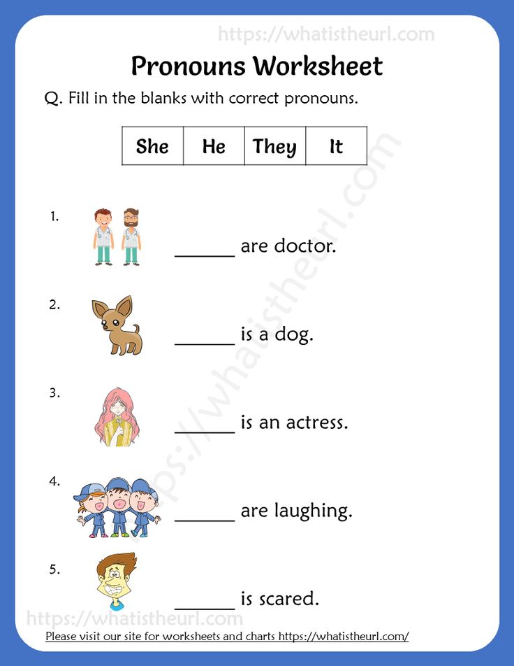 worksheet on pronouns