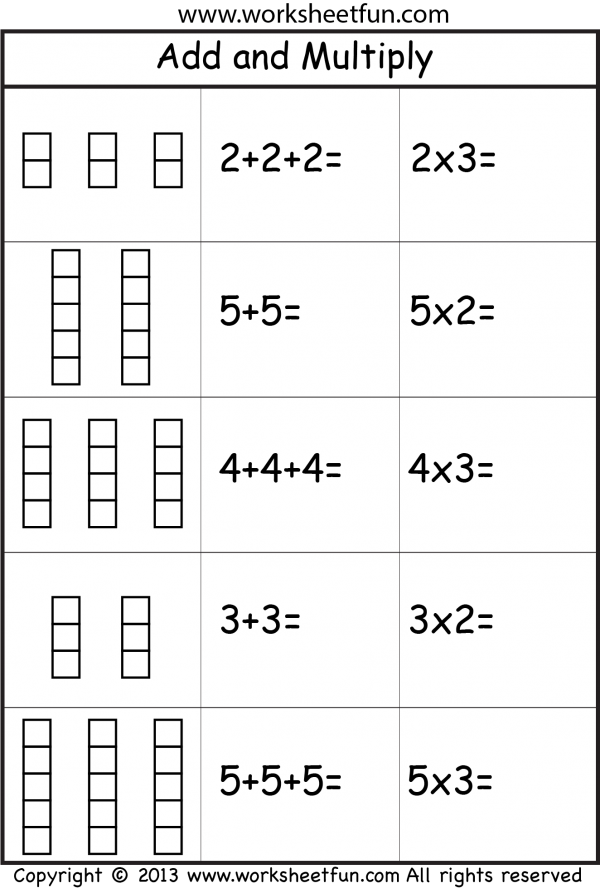 worksheet on repeated addition for grade 2