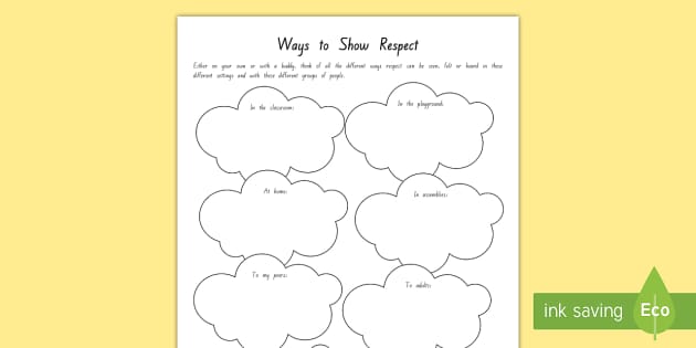 Ways to Show Respect Worksheet (teacher made) - Twinkl