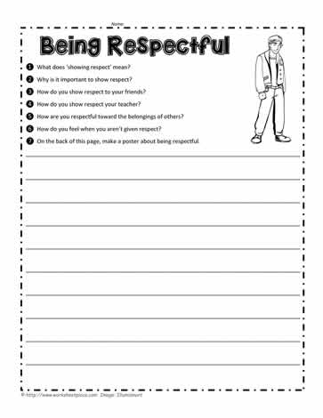 Showing Respect Worksheets