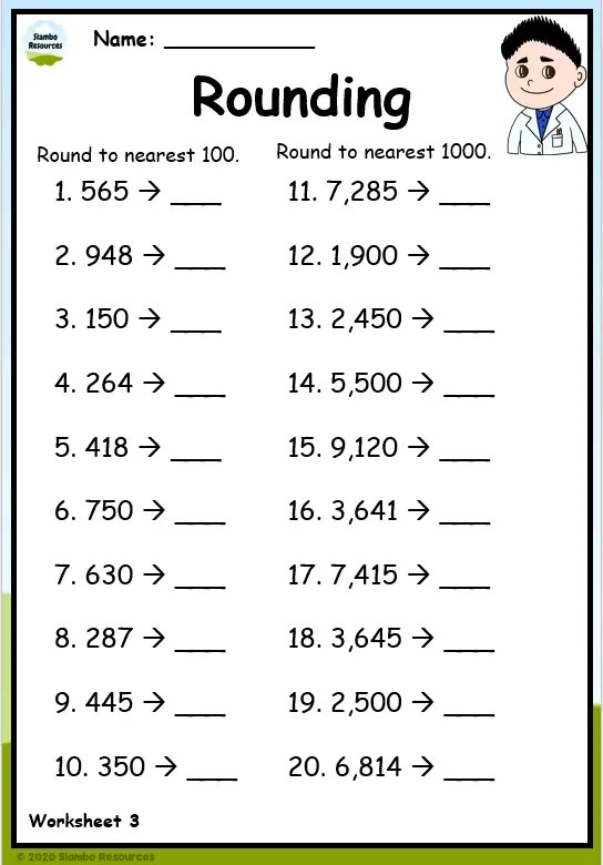 Grade 4 Rounding Worksheets | Free Printables | Math Worksheets