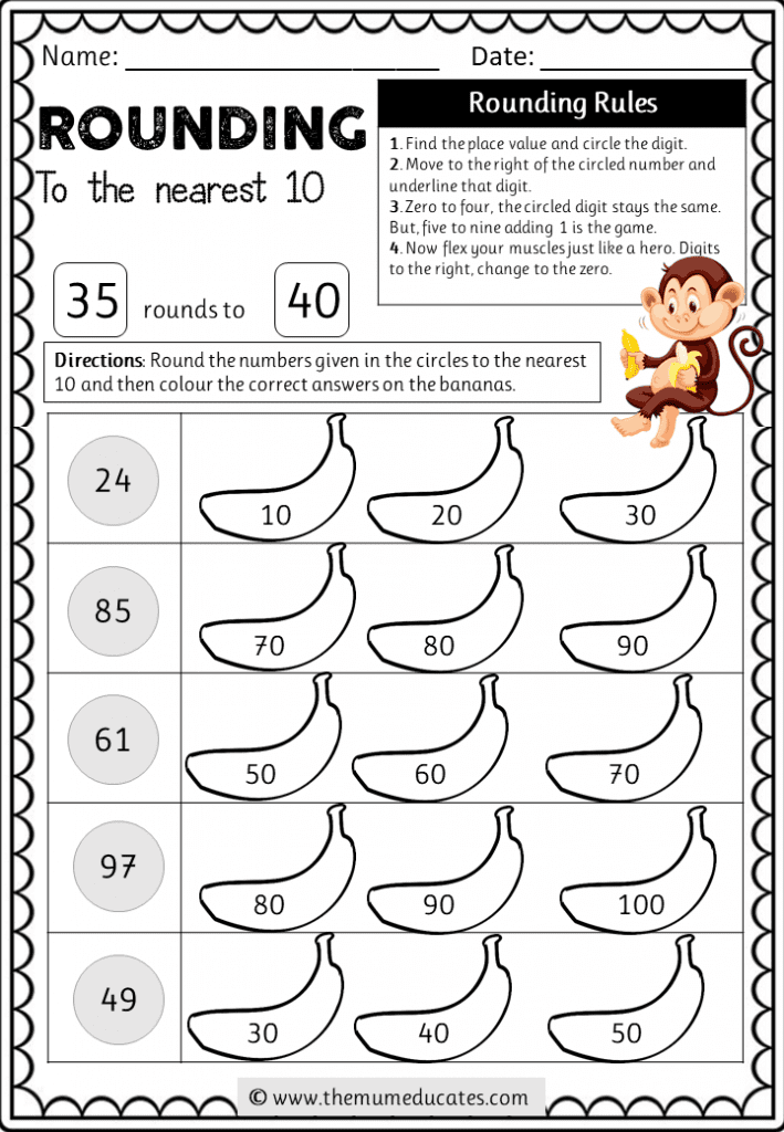 worksheet on rounding numbers