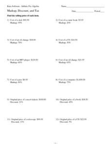 worksheet on sales tax