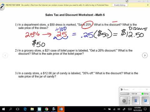 worksheet on sales tax