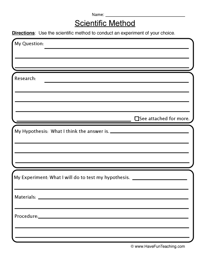 Scientific Method Worksheet  