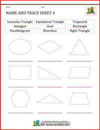 worksheet on shapes for grade 4