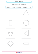 worksheet on shapes for grade