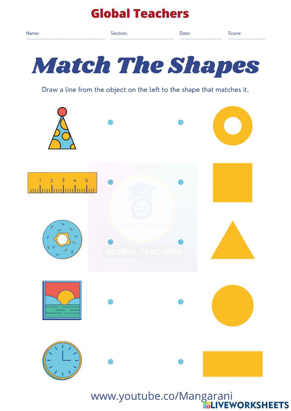 worksheet on shapes for grade