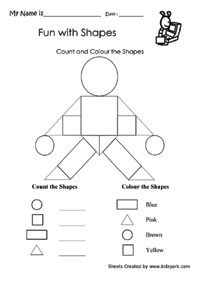 worksheet on shapes for grade