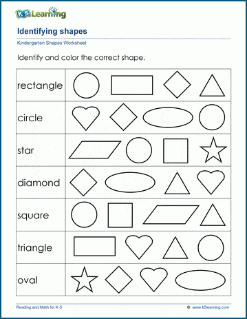 Identifying 2-Dimensional Shapes Worksheets | Worsheets library
