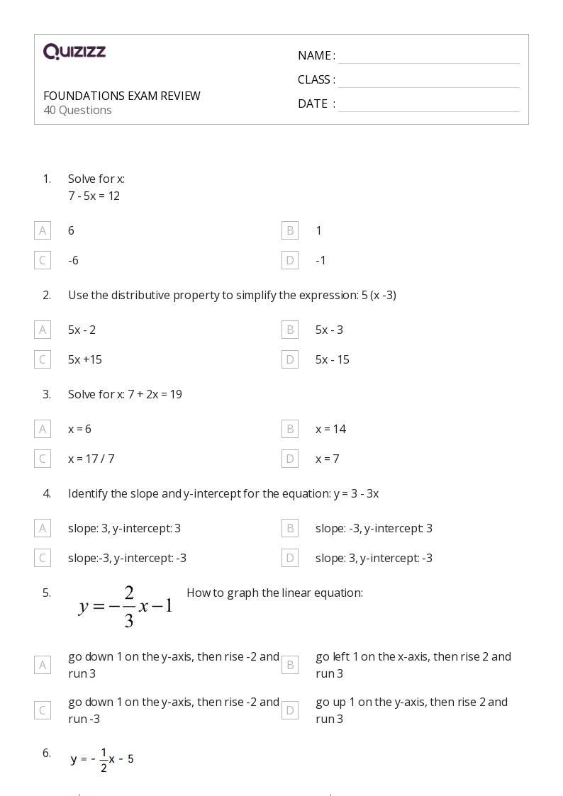 50+ Slope-Intercept Form worksheets on Quizizz | Free &  Printable