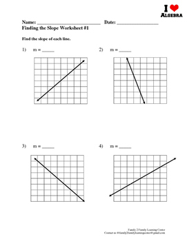 Finding the Slope Worksheets