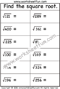 Square Root - 1 Worksheet / FREE Printable Worksheets - Worksheetfun