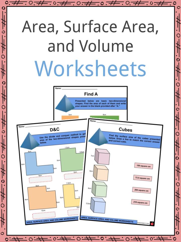 worksheet on surface area and volume