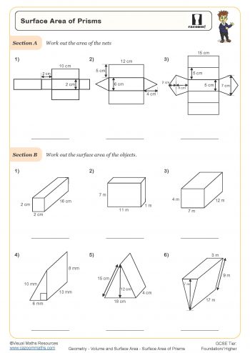 Volume Worksheets - Surface Area Worksheets - Printable Volume and ...