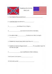 worksheet on the civil war