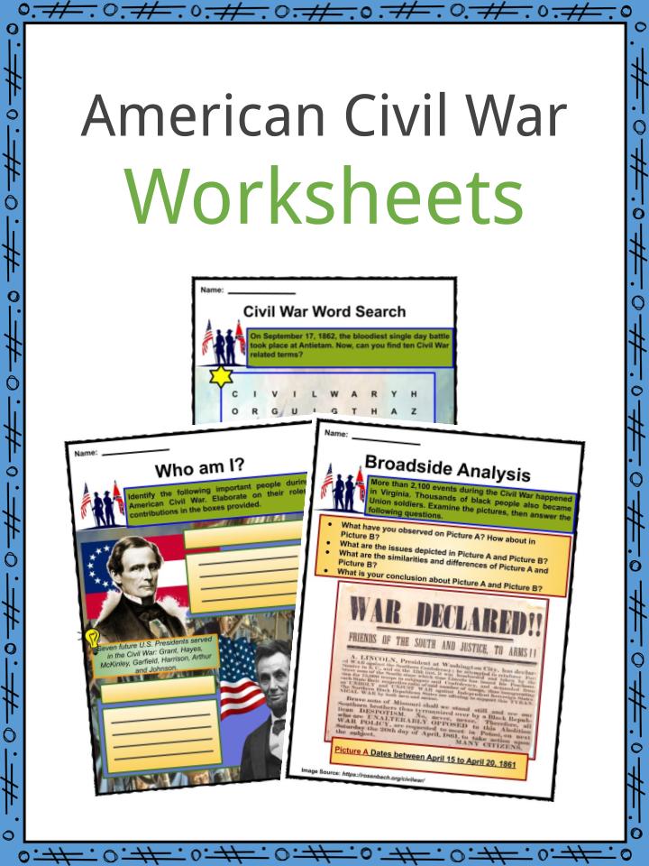 worksheet on the civil war