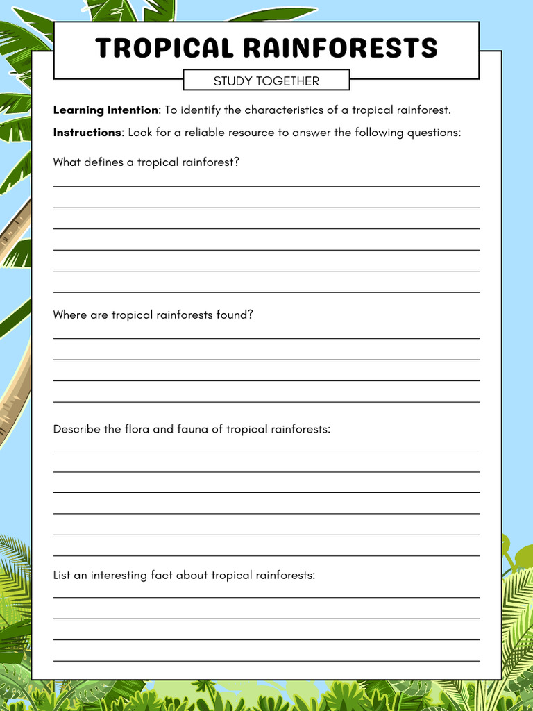 Rainforest Summative Learning Activity Worksheets Worksheets Library
