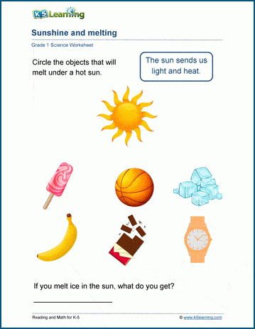 Sun and shade activity and worksheets | Worsheets library