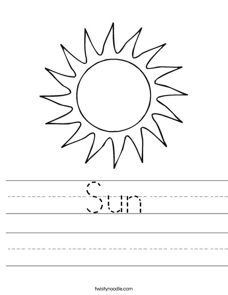 worksheet on the sun