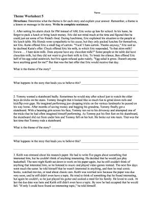 Theme Worksheet 5 - Fill and Sign Printable Template Online