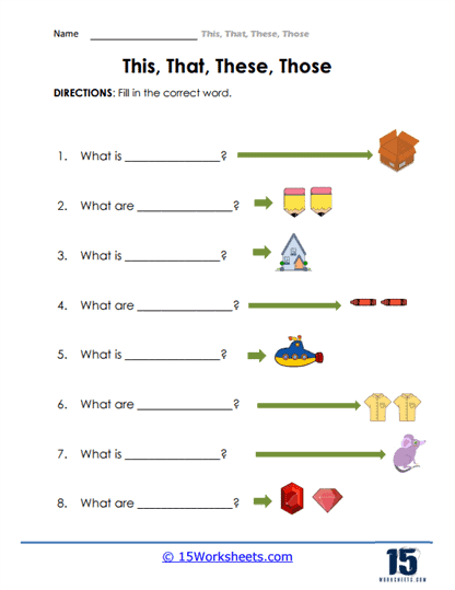 worksheet on this and that