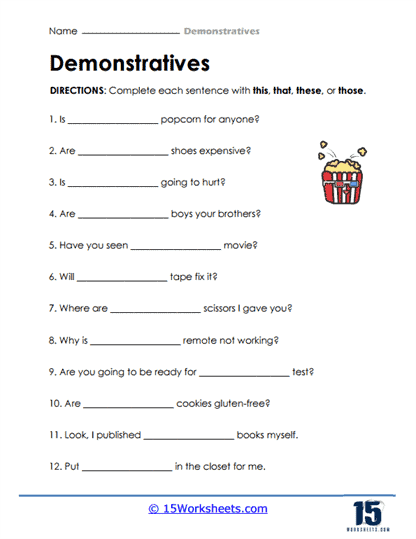 worksheet on this and