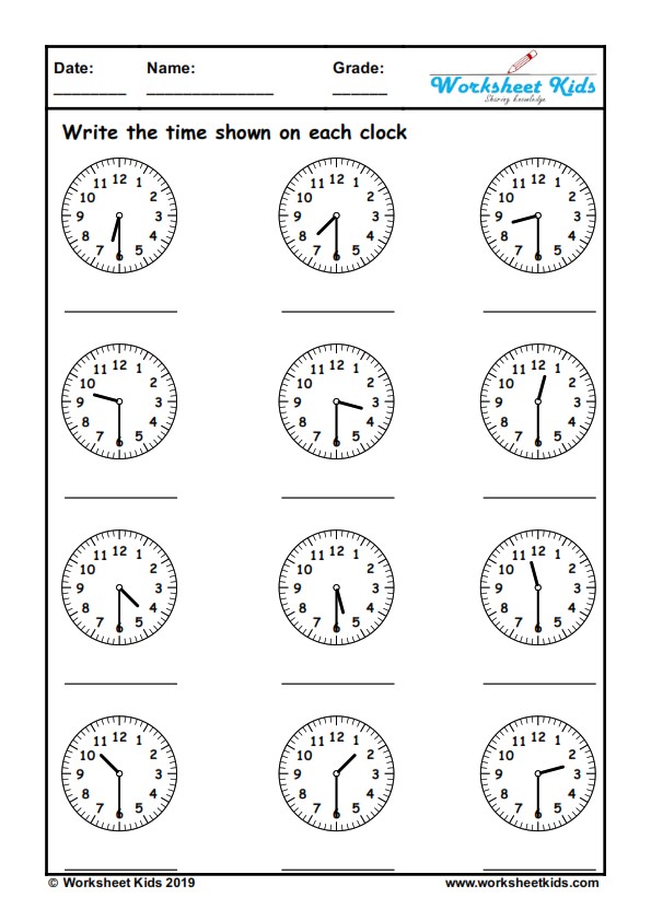 Digital and analog clock worksheets for kindergarten | 1st, 2nd ...