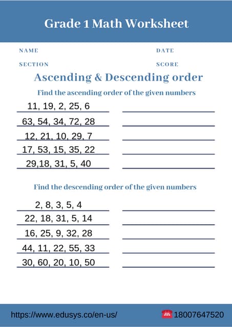 1st grade free pdf math worksheet printable | PDF