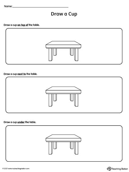Positional Words Worksheet: On Top Of, Next To, Under ...