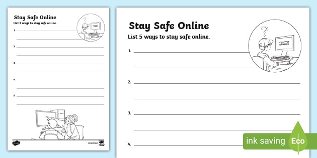 How to Stay Safe Online KS2 Worksheet / Worksheet - Twinkl