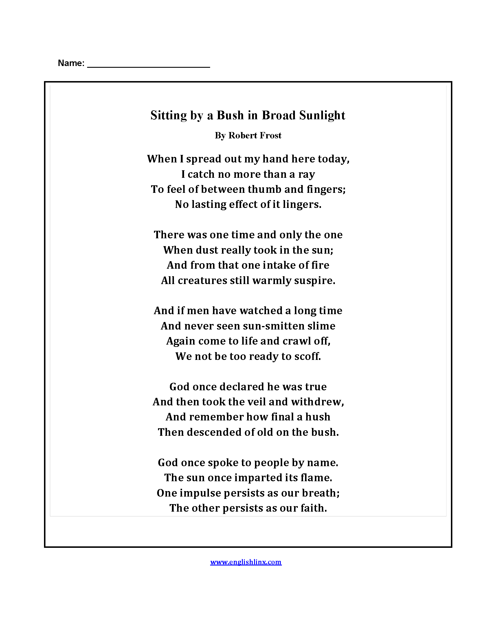 worksheet people poem