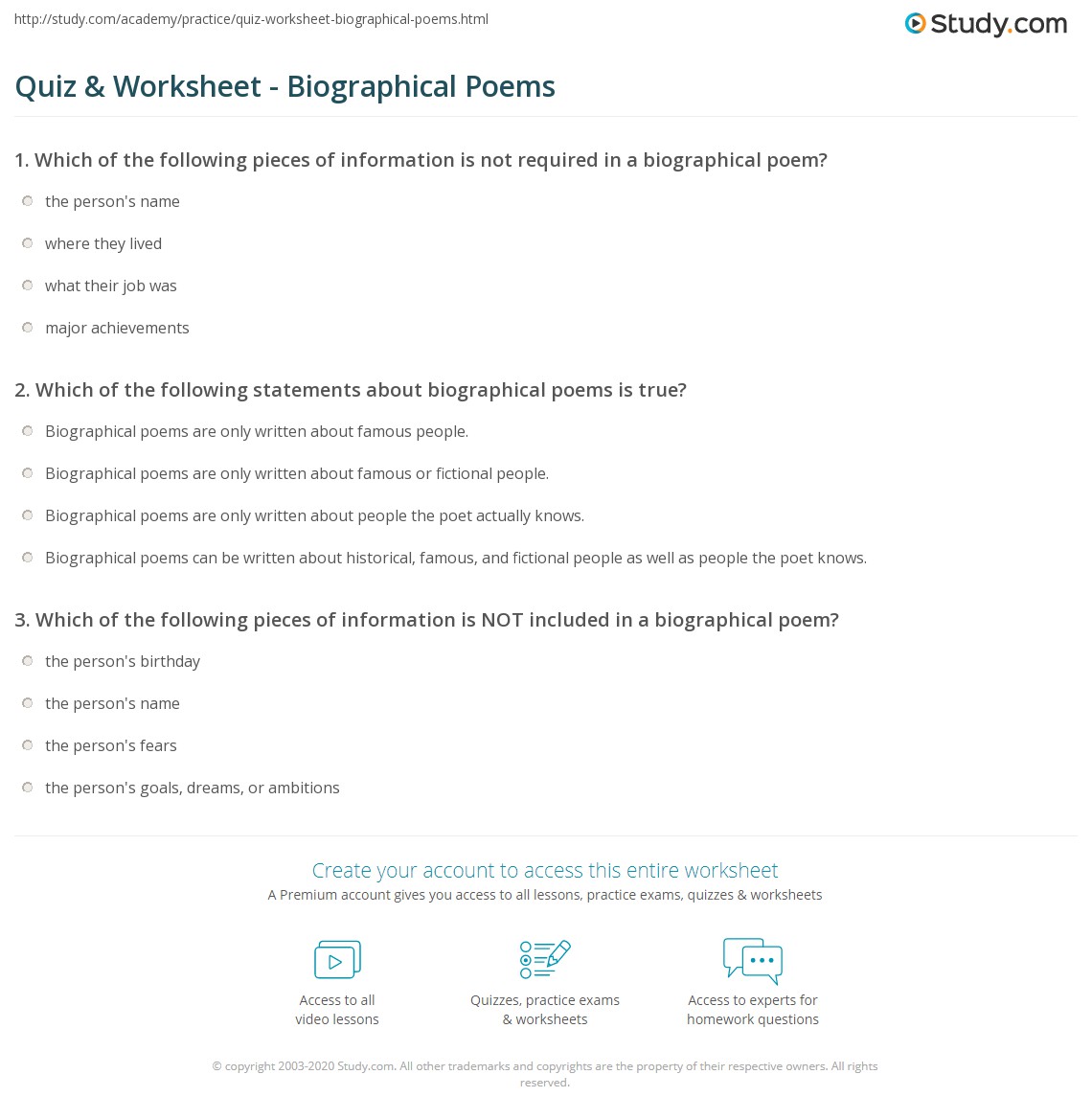 worksheet people poem