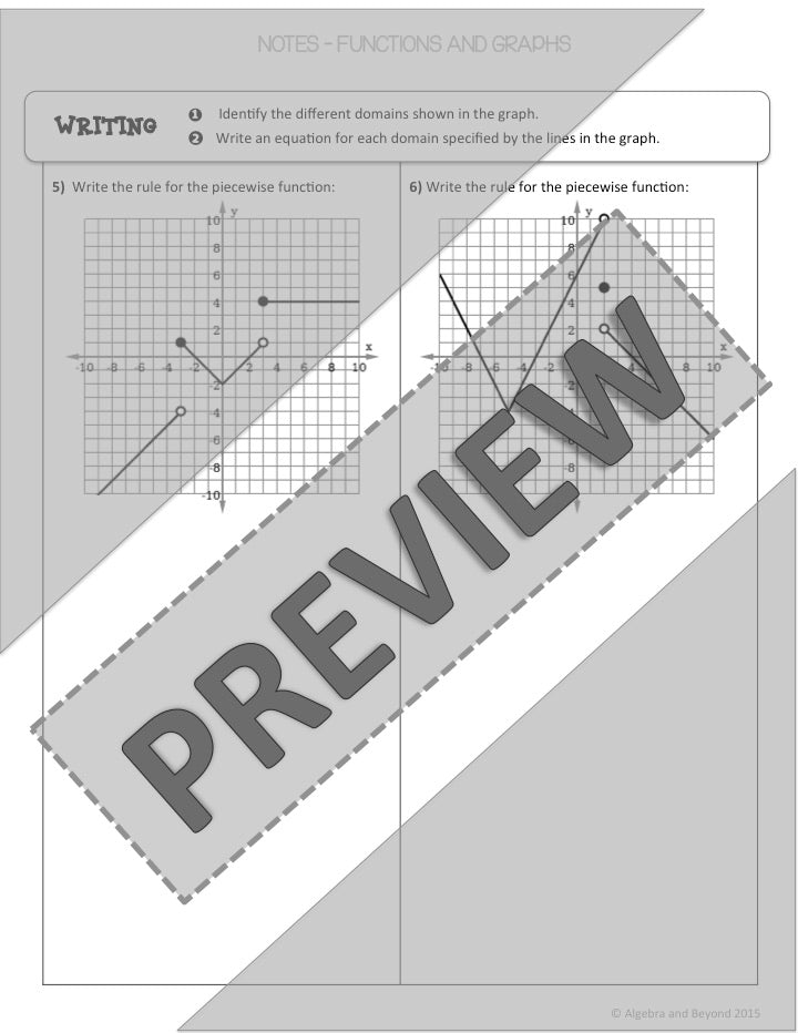 Algebra 1 8.3 Piecewise functions