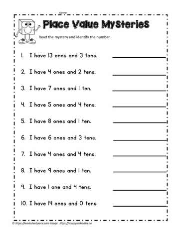 Place Value Activities Worksheets