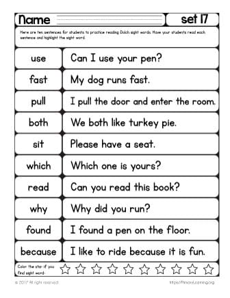 Sight Words Reading Practice | List 17  