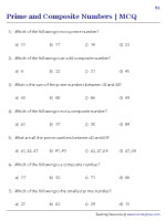 Prime and Composite Numbers Worksheets