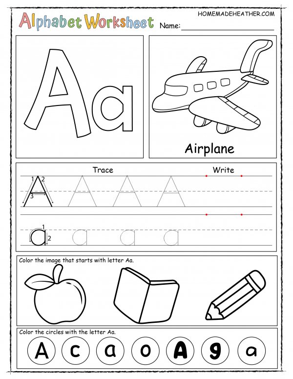 Free Alphabet Printable Worksheets » Homemade Heather
