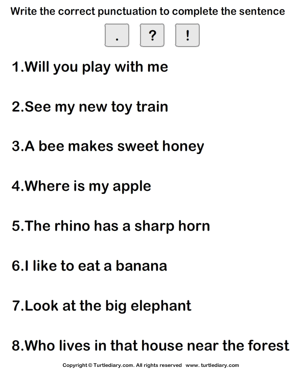 worksheet punctuation marks
